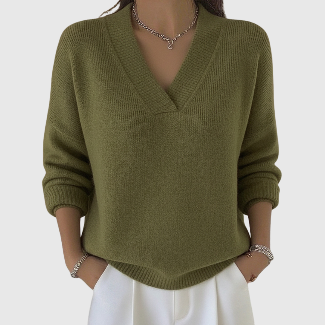 Faye | Pull Col V Doux Décontracté