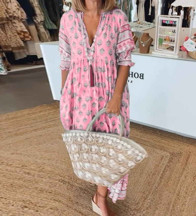 MANA | ROBE MIDI FLEURIE CHIC COL V