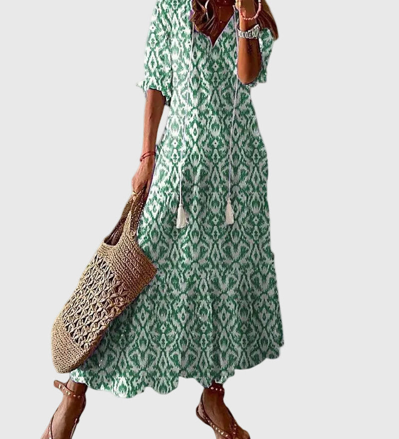 Amalia | Robe Maxi d'Été Rétro Bohème
