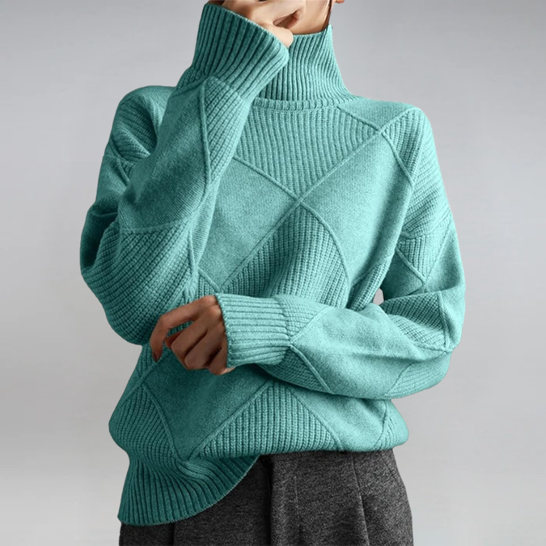 Lauren | Pull Col Montant Cachemire Chic