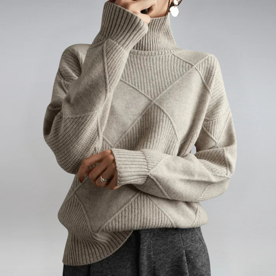 Lauren | Pull Col Montant Cachemire Chic