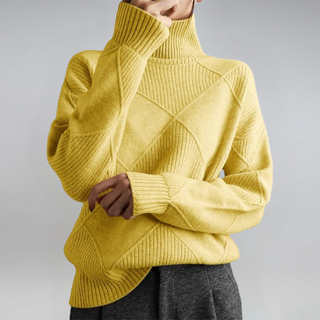 Lauren | Pull Col Montant Cachemire Chic