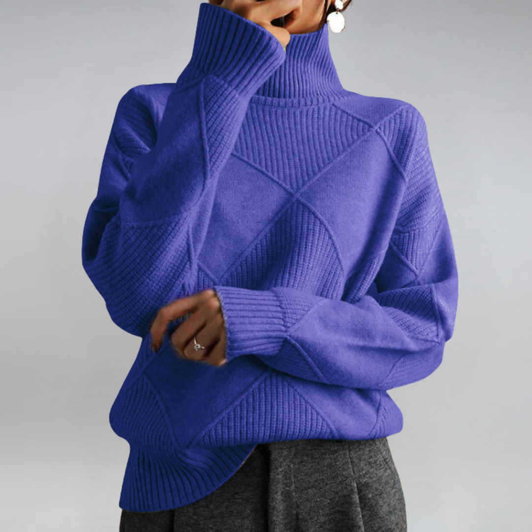 Lauren | Pull Col Montant Cachemire Chic