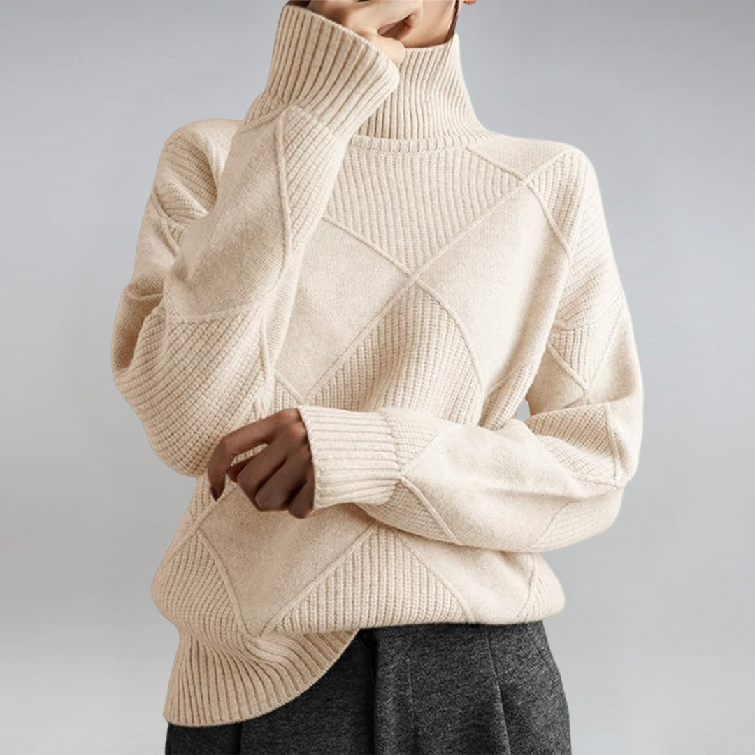 Lauren | Pull Col Montant Cachemire Chic