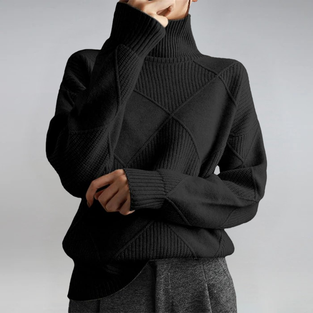 Lauren | Pull Col Montant Cachemire Chic