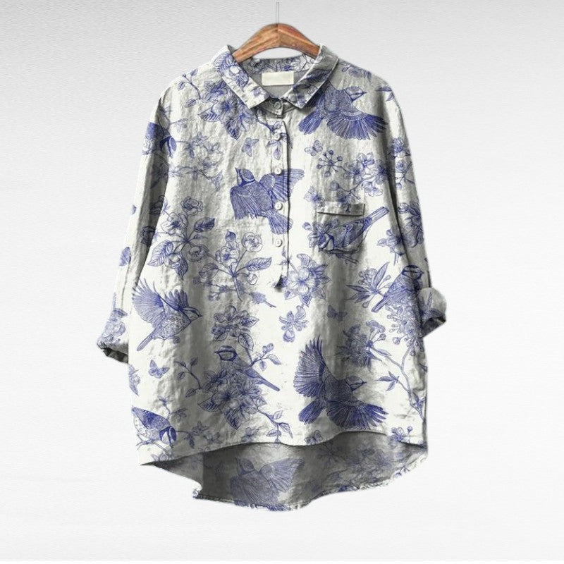 Isabeau | Blouse Élégante d'Été Multi-Imprimés