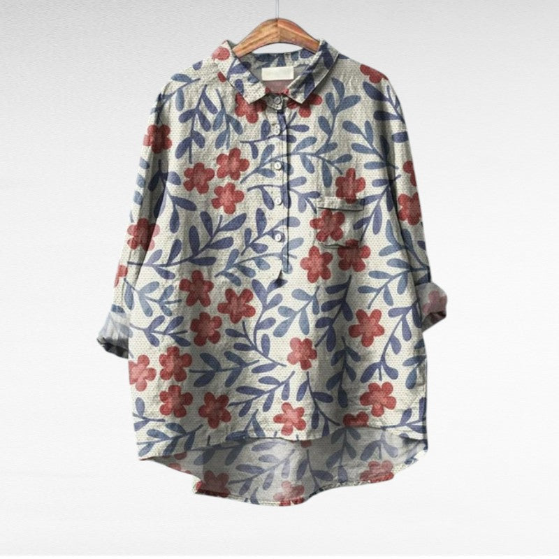 Isabeau | Blouse Élégante d'Été Multi-Imprimés