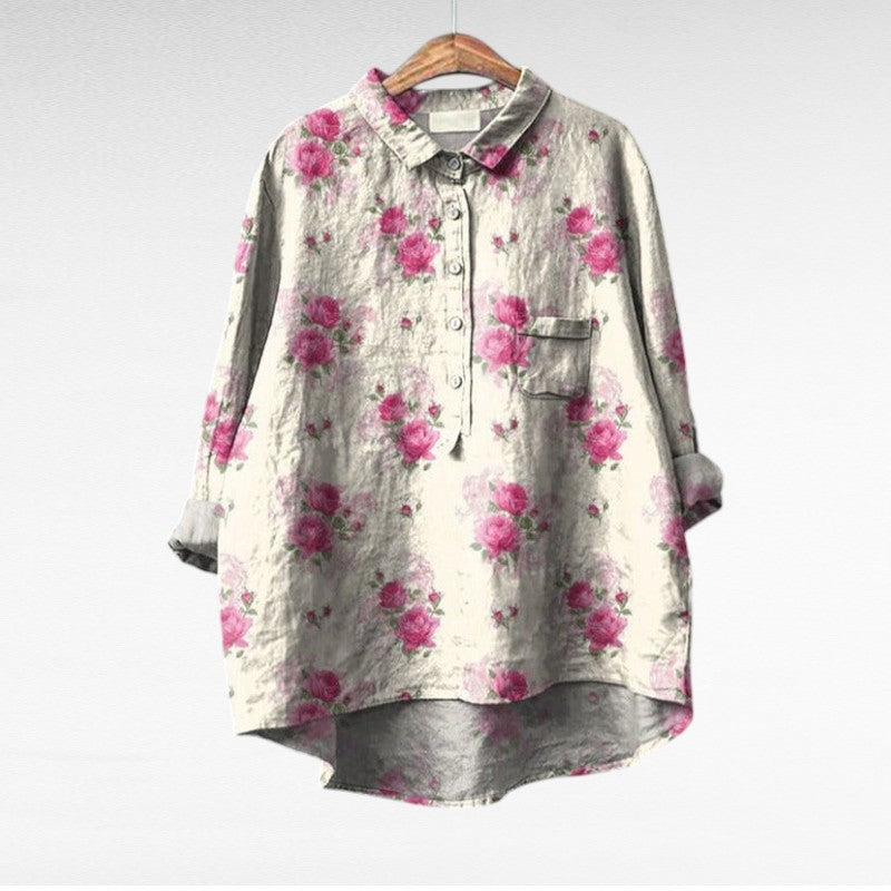 Isabeau | Blouse Élégante d'Été Multi-Imprimés