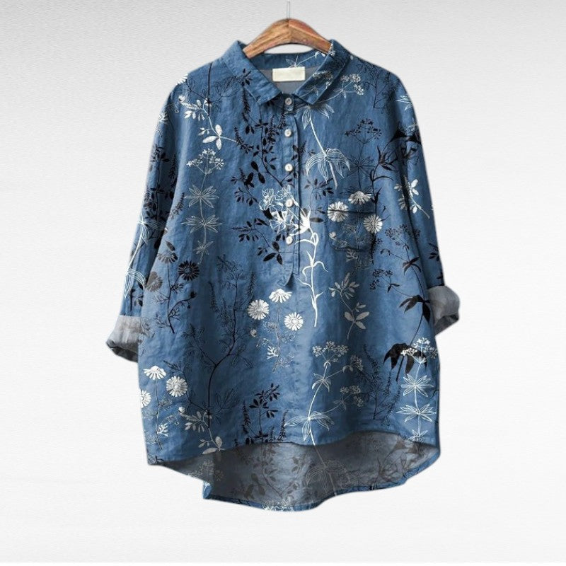Isabeau | Blouse Élégante d'Été Multi-Imprimés