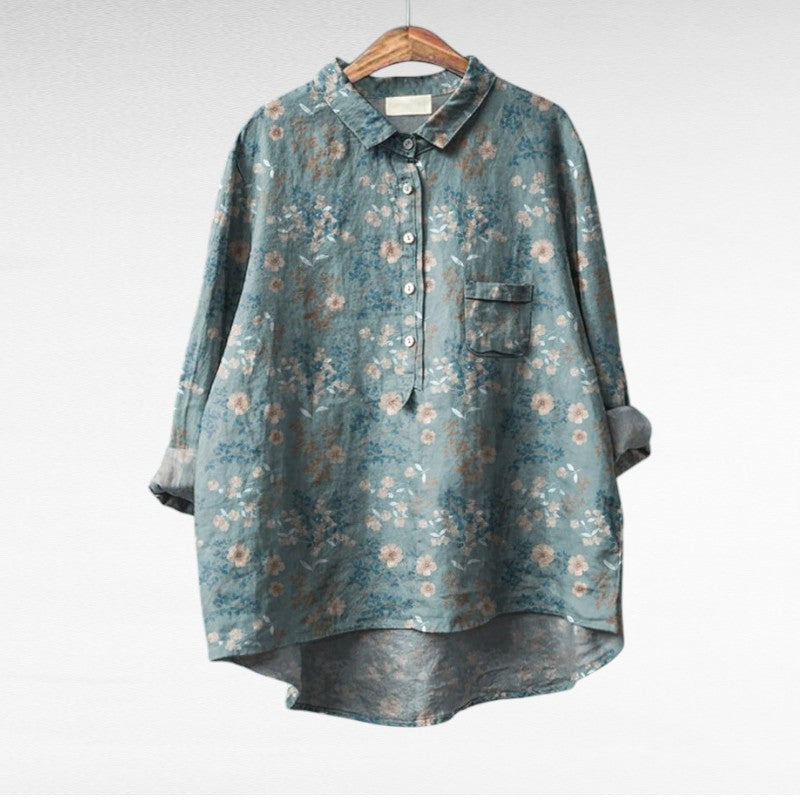 Isabeau | Blouse Élégante d'Été Multi-Imprimés