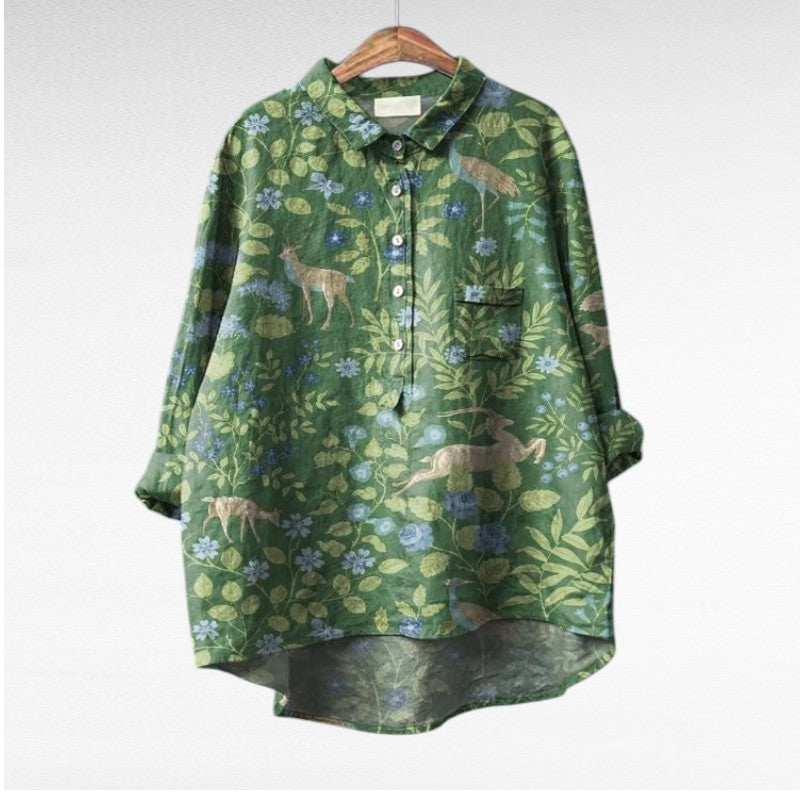 Isabeau | Blouse Élégante d'Été Multi-Imprimés
