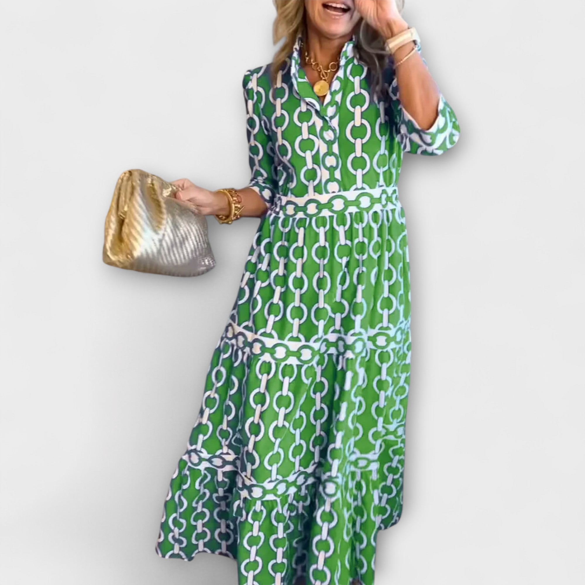 JULIANA | ROBE MIDI MOTIF CHAÎNE