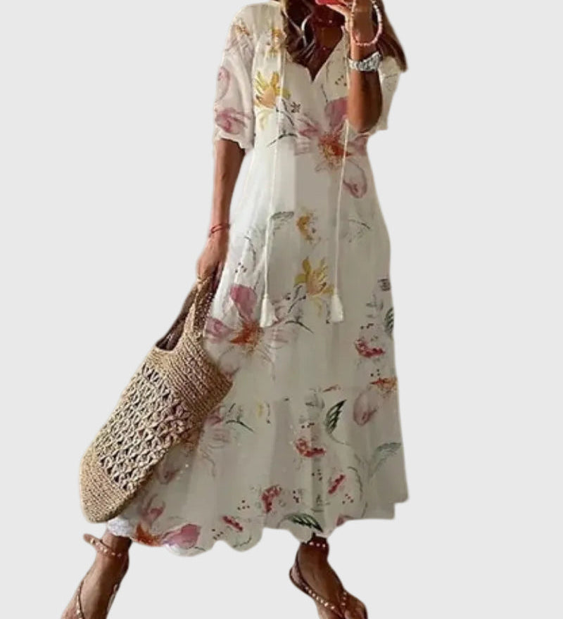 Amalia | Robe Maxi d'Été Rétro Bohème