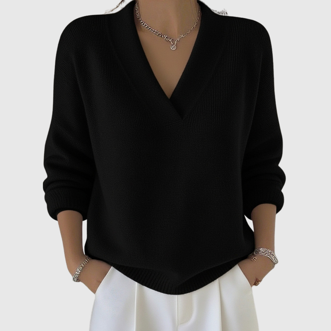 Faye | Pull Col V Doux Décontracté