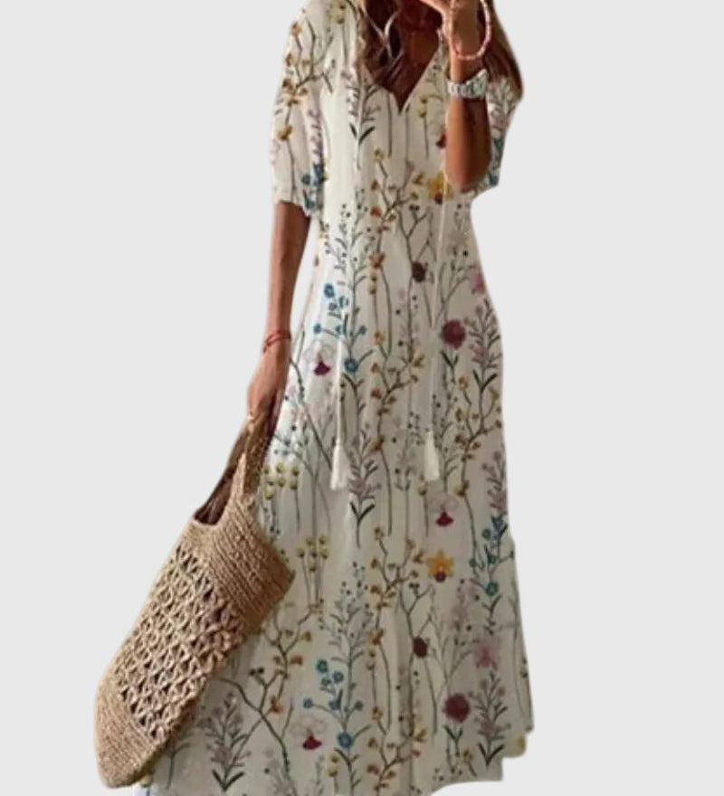 Amalia | Robe Maxi d'Été Rétro Bohème