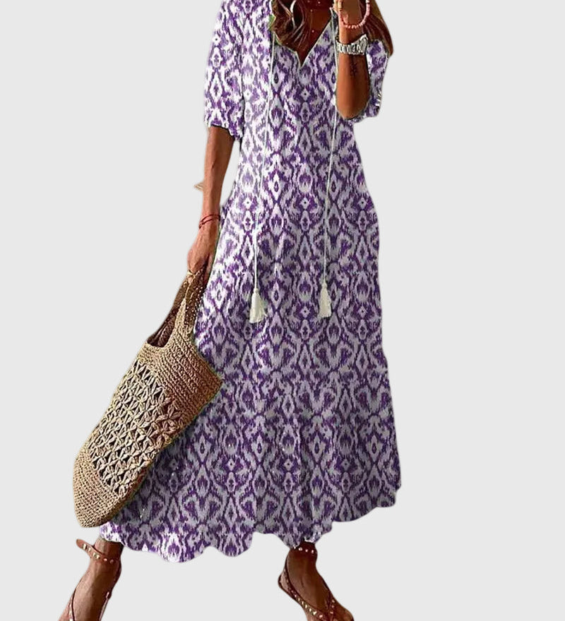 Amalia | Robe Maxi d'Été Rétro Bohème