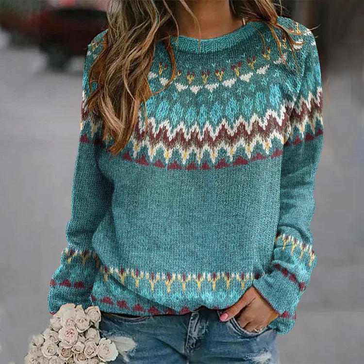 Regina | Pull Motif Vintage Vague