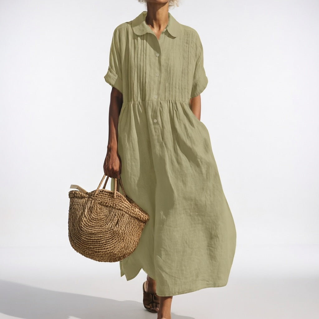 Lysandra™ — Robe d'Été chemise fluide estivale