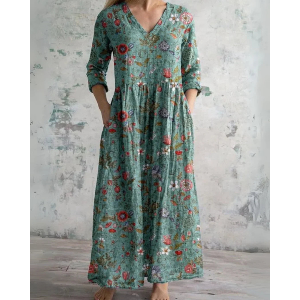 ELEANOR | ROBE MAXI FLEURIE RÉTRO