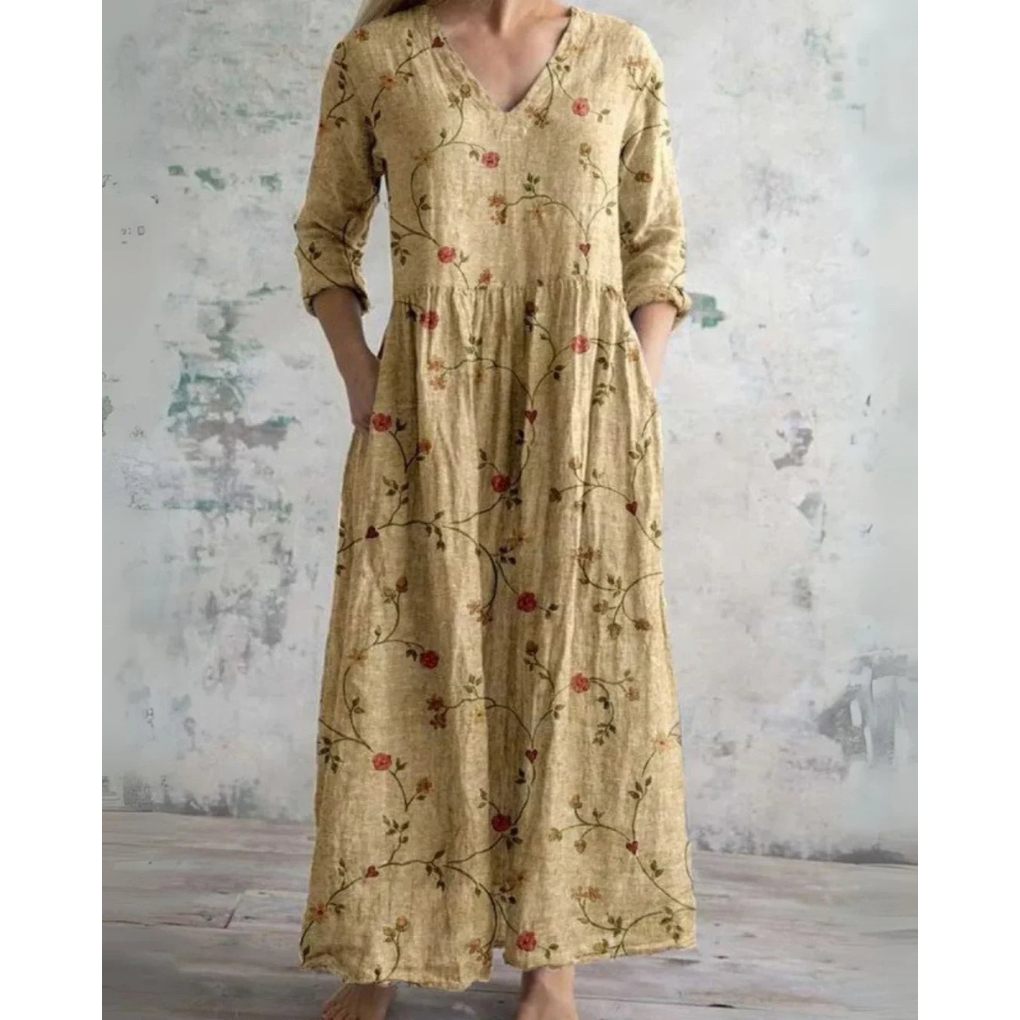ELEANOR | ROBE MAXI FLEURIE RÉTRO