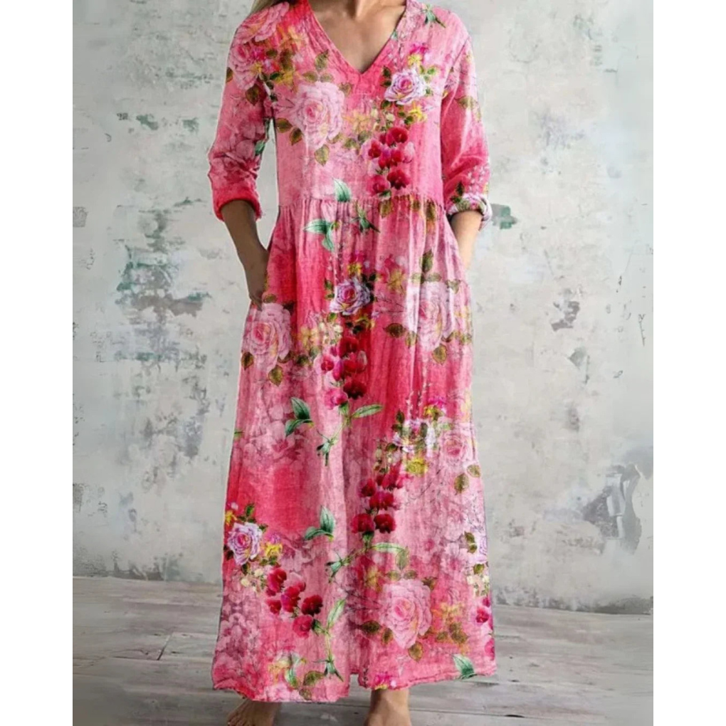 ELEANOR | ROBE MAXI FLEURIE RÉTRO
