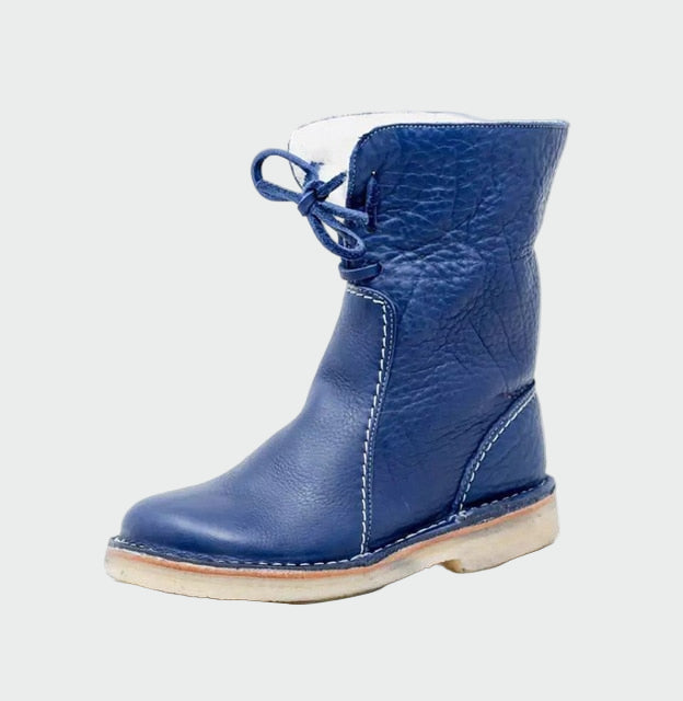 Bottes en Cuir Imperméable Doublure Laine