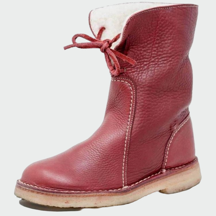 Bottes en Cuir Imperméable Doublure Laine