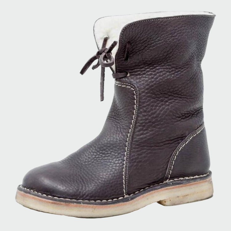 Bottes en Cuir Imperméable Doublure Laine