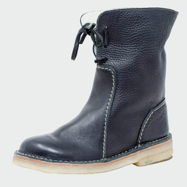 Bottes en Cuir Imperméable Doublure Laine