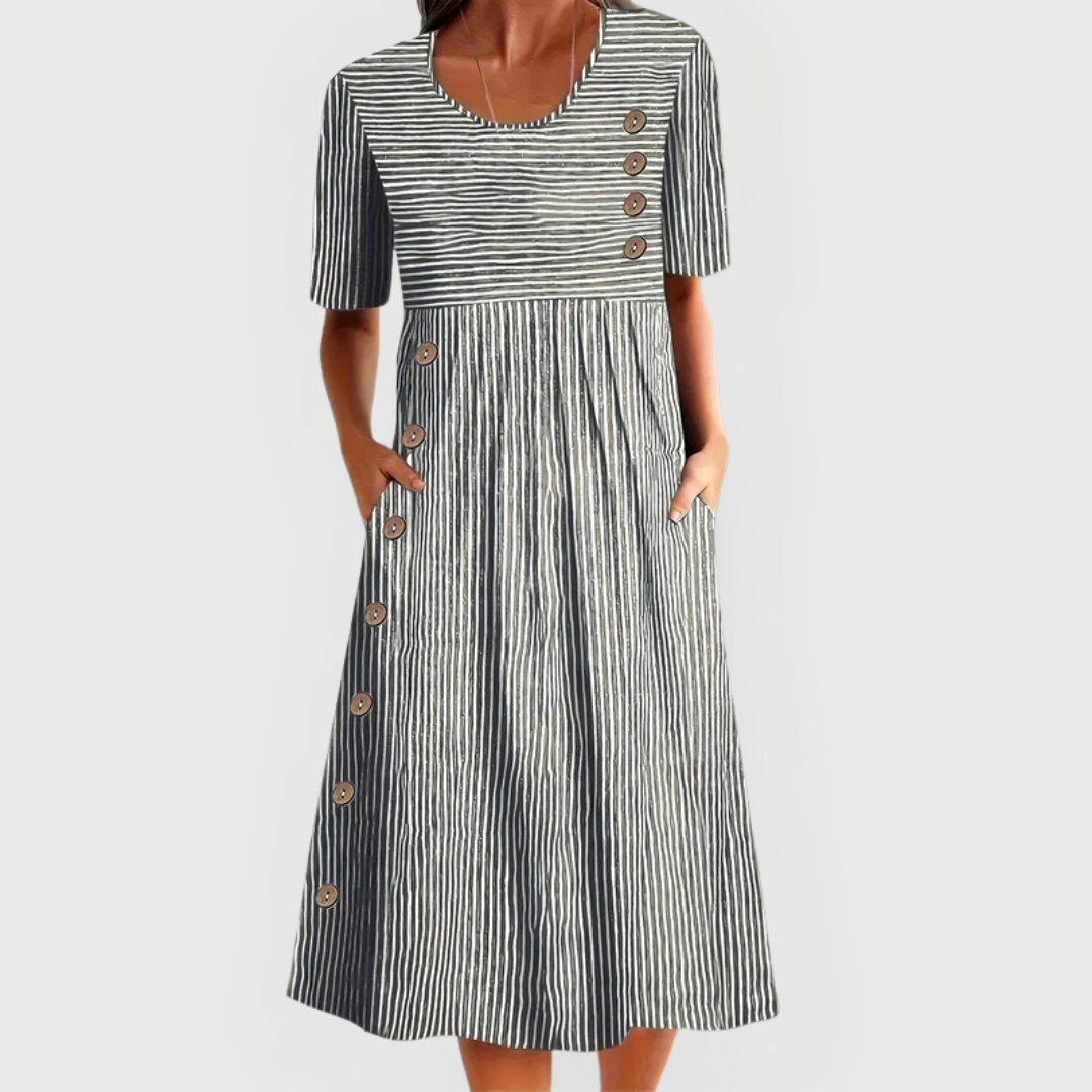 JARNA | ROBE MIDI À RAYURES
