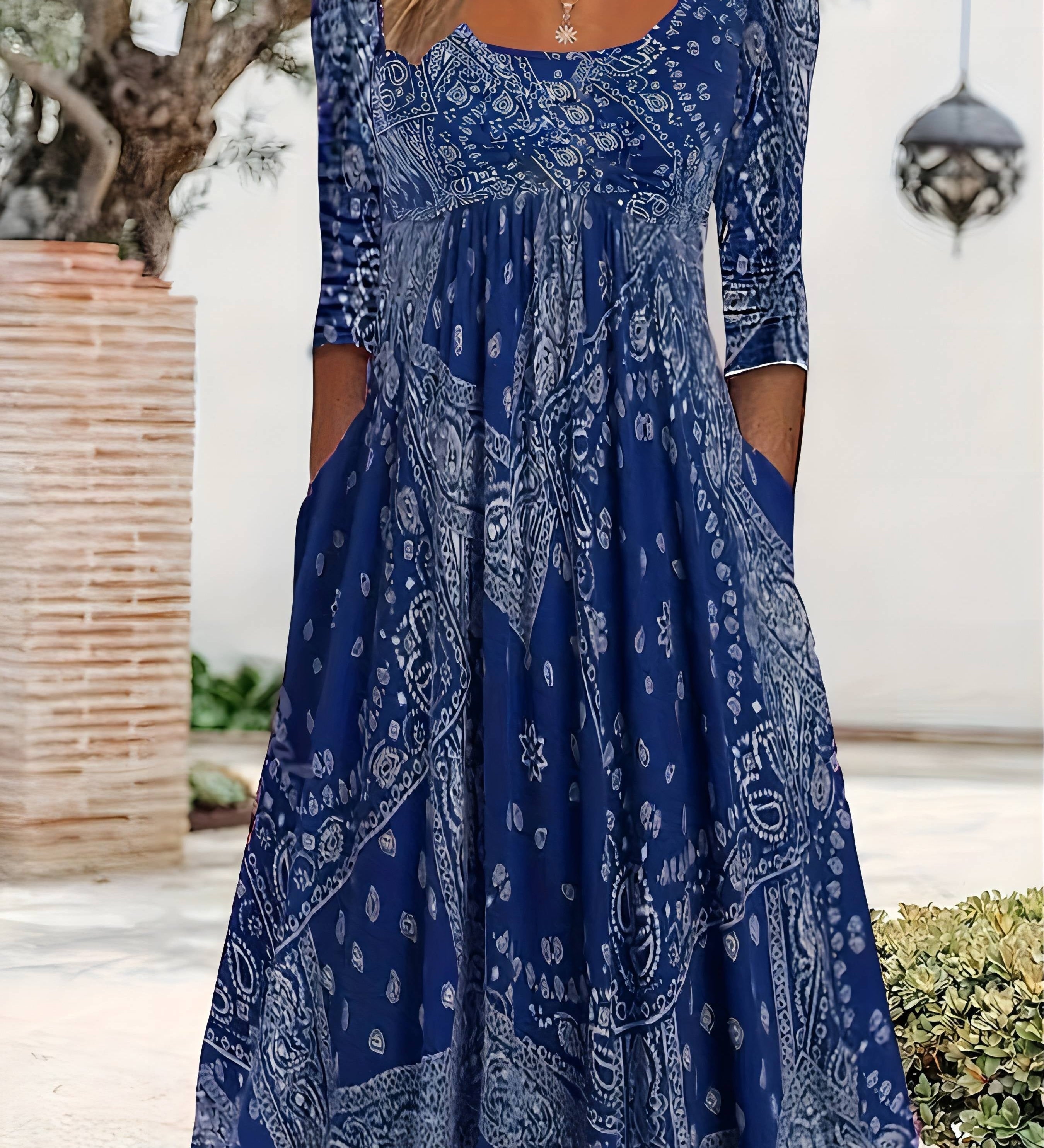 ELOWEN | ROBE MIDI MANCHES LONGUES DÉCONTRACTÉE