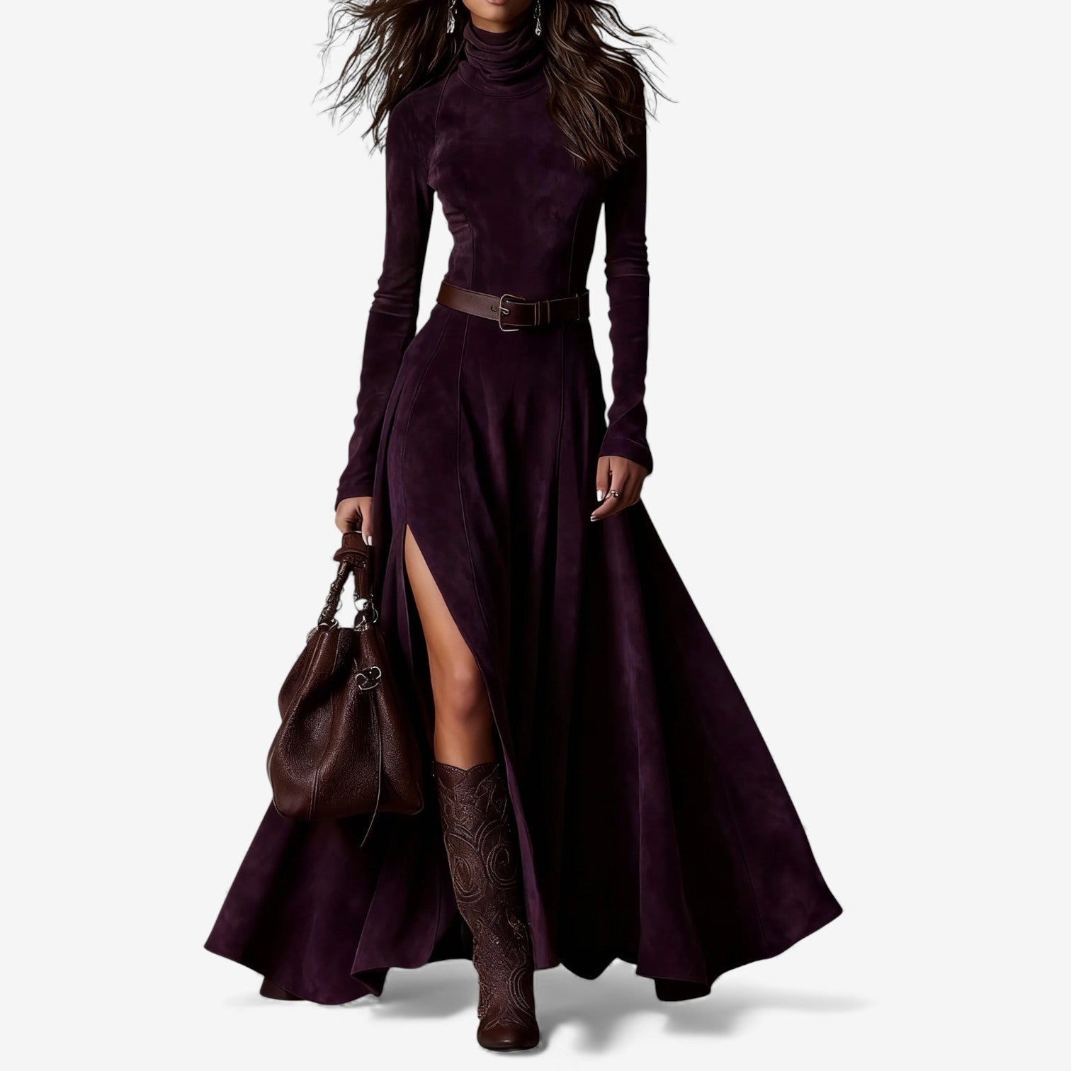 Élodie | Robe longue élégante avec ceinture incluse
