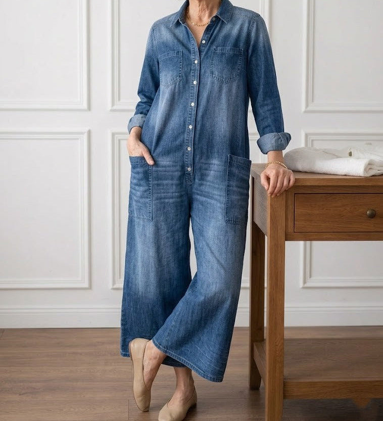 Fleur -  Combinaison en Denim de Coton